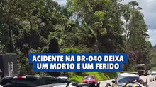 Acidente na BR-040 deixa uma pessoa morta e uma gravemente ferida