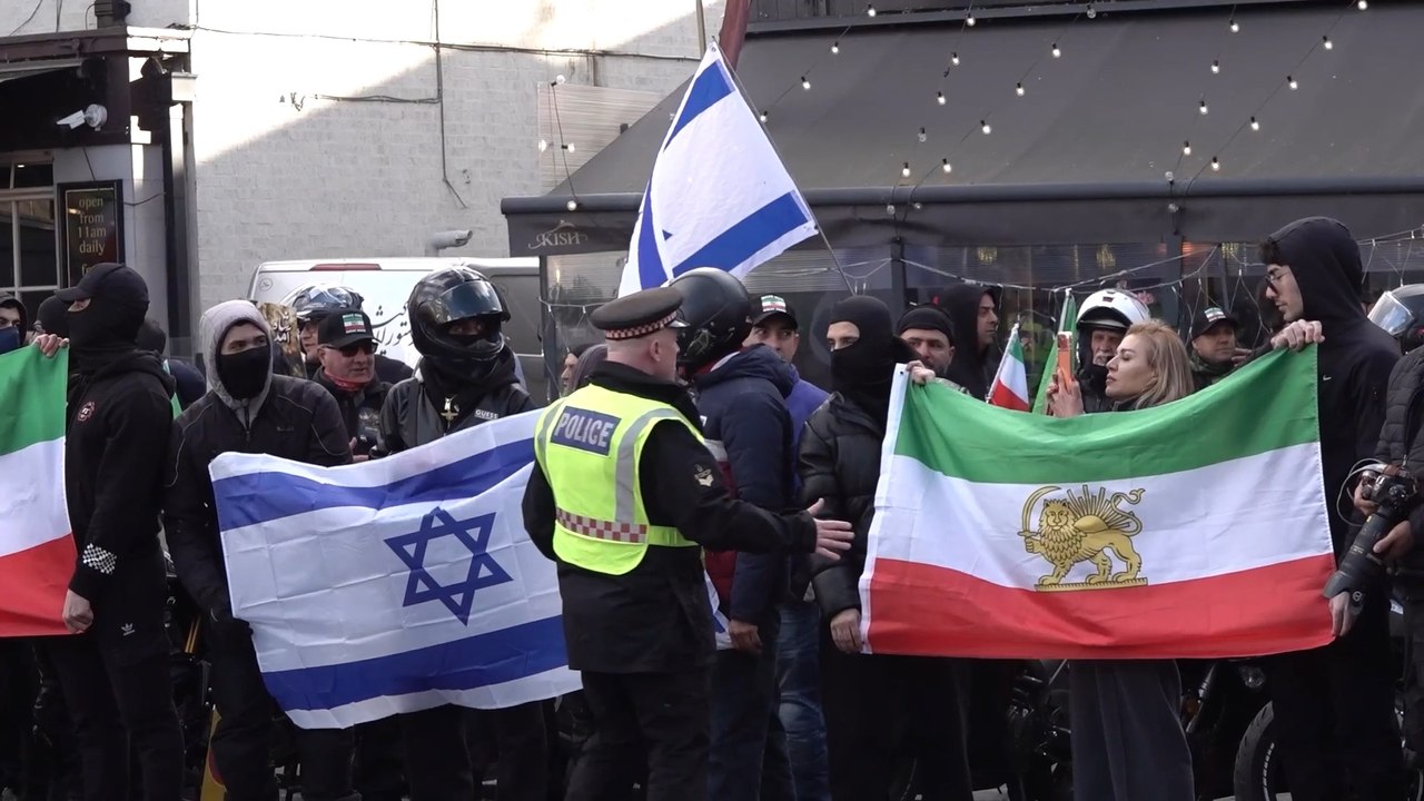 Protesters clash at memorial for late Ayatollah Ali Khamenei in north London