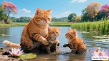 Mama Cat & Kittens Go Back to the Countryside 🐱🌿 | Playing in Mud & Catching Fish