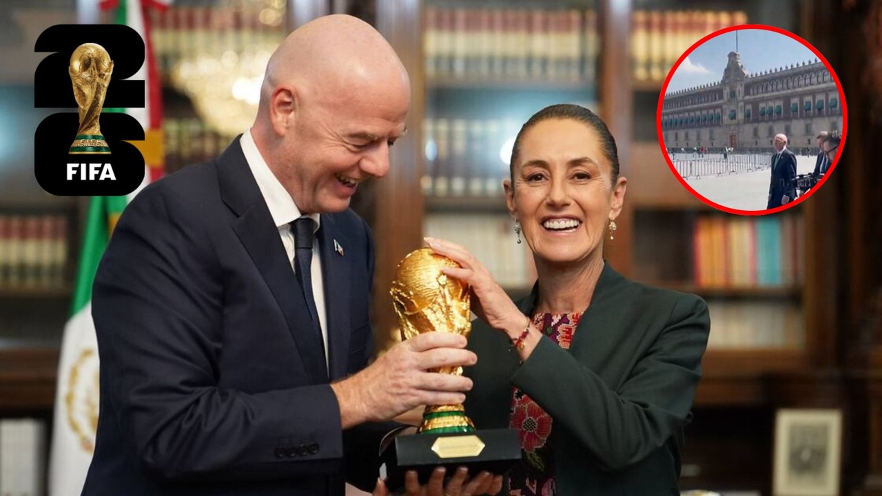 Gianni Infantino sale del Palacio Nacional tras reunión con Claudia Sheinbaum sobre el Estadio Azteca y Mundial 2026