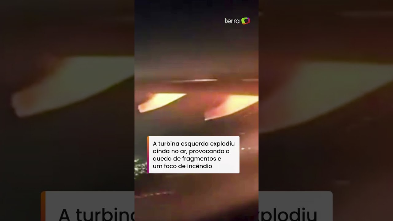Vídeo mostra explosão de turbina de avião após decolagem em Guarulhos #shorts