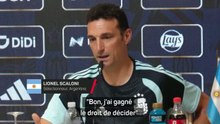 Argentine - Scaloni laissera le choix à Messi quant à sa participation à la Coupe du monde