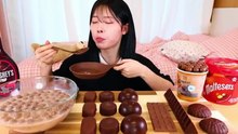 ASMR MUKBANG| Chocolate Dessert Party! Maltesers in Milk, Ice cream, Madeleine, Pudding, Marshmallow