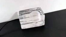Modern Glass Table Lamp Clear Ice Cube Light
