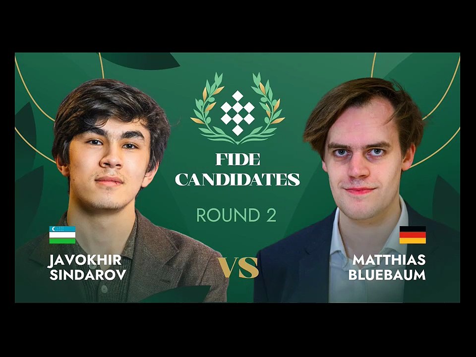 ♟️ Sindarov vs Bluebaum – another tense Candidates battle!  Javokhir Sindarov faced Matthias Bluebaum in Round 2 of the FIDE Candidates Tournament 2026, producing a deep strategic fight that ultimately ended in a draw.  #chess #candidates2026 #sindarov #b