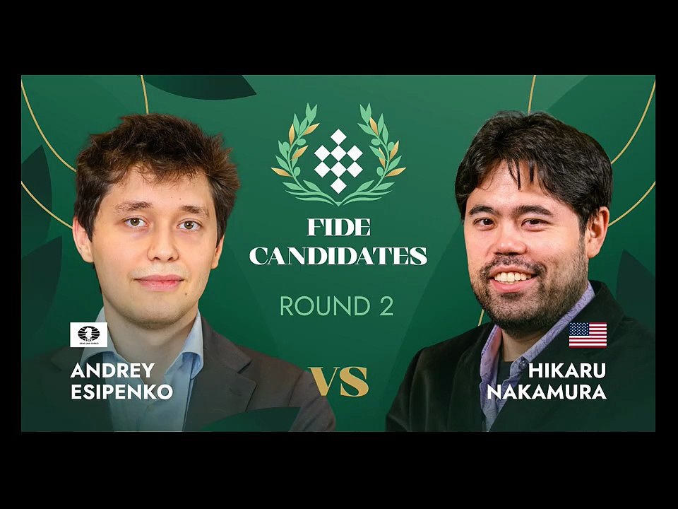 ♟️ Esipenko vs Nakamura – a solid Candidates battle!  Andrey Esipenko faced Hikaru Nakamura in Round 2 of the FIDE Candidates Tournament 2026.  Both players pushed carefully in this high-level encounter, but the game ultimately ended in a balanced draw.