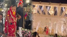 IPS KK Bishnoi Anshika Verma Wedding Reception Party Inside Video, Grand Entry and Firework