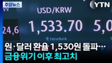 원·달러 환율 1,530원 돌파...코스피 4.26% 급락 마감 / YTN