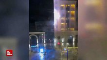 A Millî Takım'ımızın kaldığı otel önünde gecenin yarısı havai fişekler patlatıldı