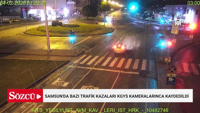 Samsun'da bazı trafik kazaları KGYS kameralarınca kaydedildi