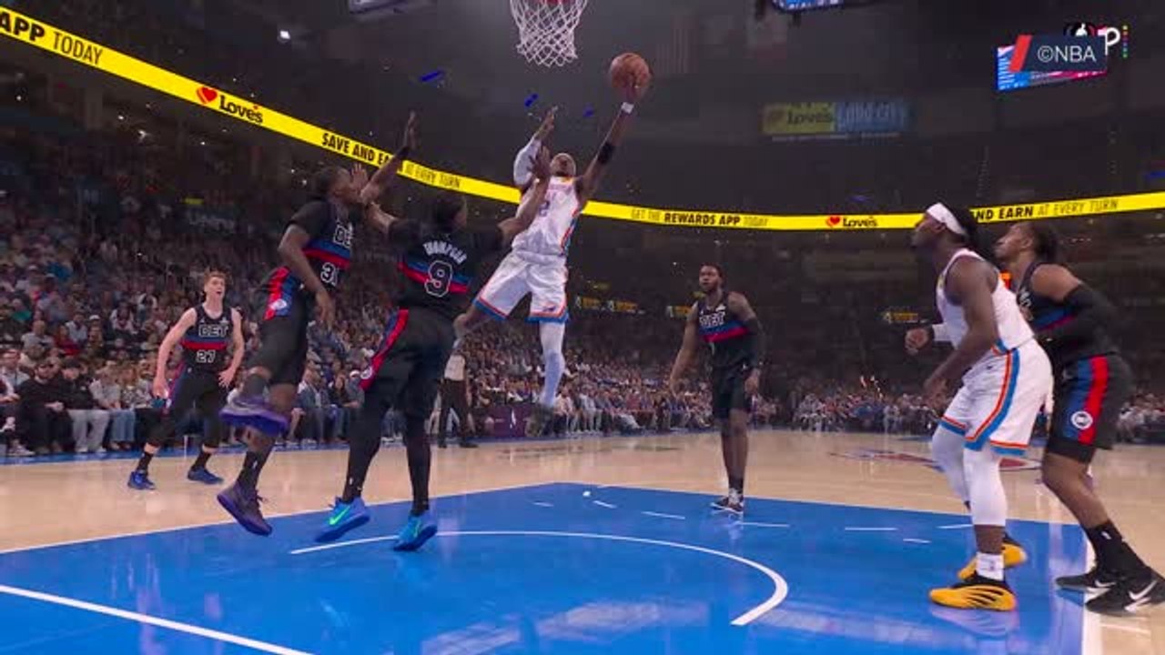 Thunder - Gilgeous-Alexander en feu lors du succès d'OKC face aux Pistons