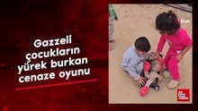 Gazzeli çocukların yürek burkan cenaze oyunu