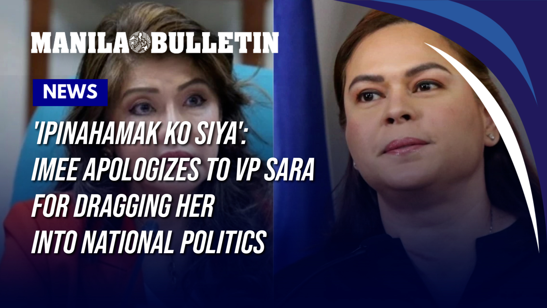 'Ipinahamak ko siya': Imee apologizes to VP Sara for dragging her into national politics