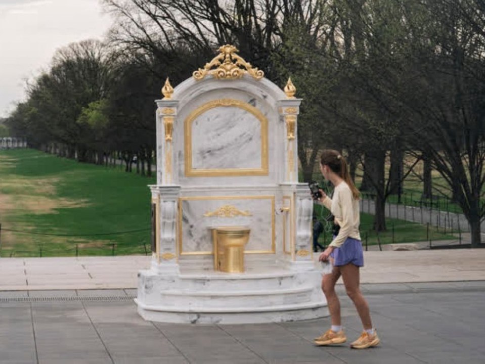 Goldene Toilette gegen Trump: Kunstprotest sorgt für Wirbel
