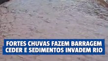 Chuva faz estrutura de mineradora ceder e sedimentos invadem rio