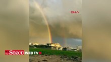 Nusaybin’de yağış sonrası gökkuşağı oluştu