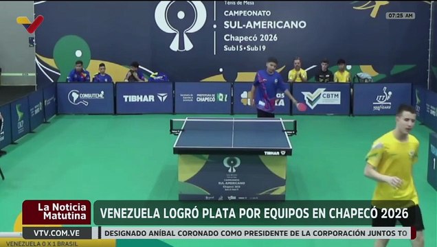 Venezuela obtiene medalla de plata en el Campeonato Sudamericano Chapecó 2026 de tenis de mesa