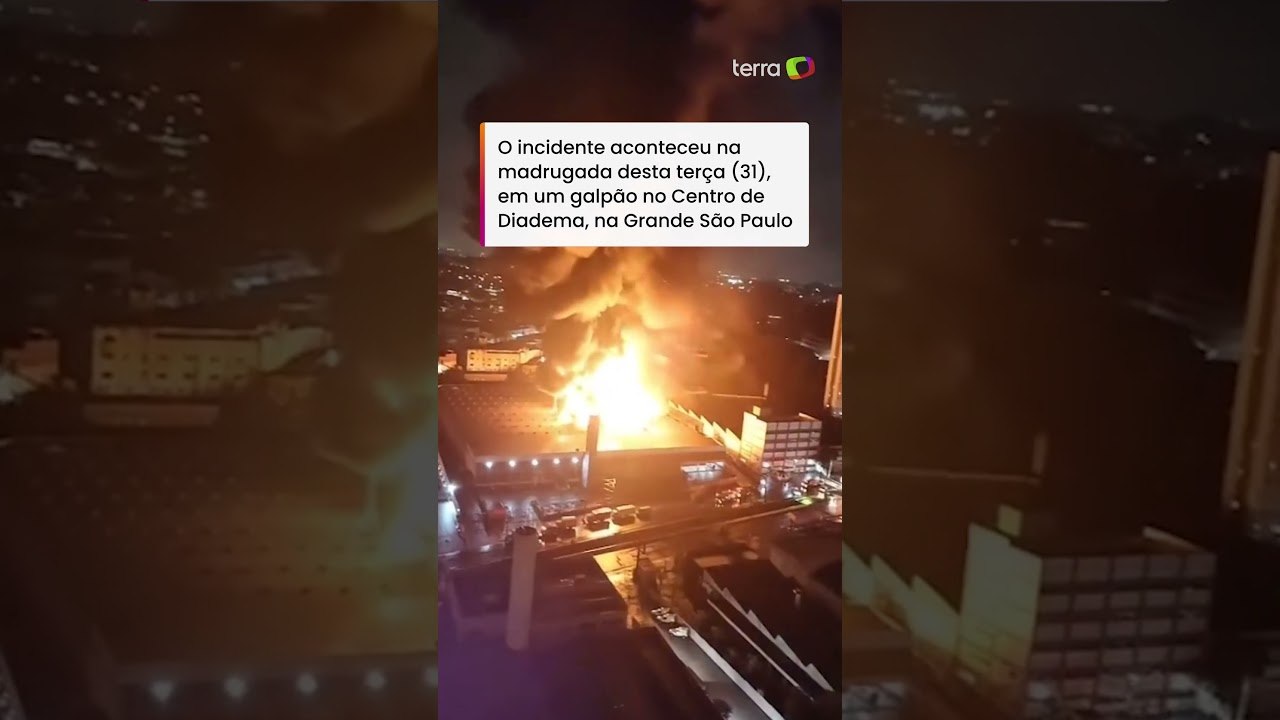 Incêndio de grandes proporções atinge distribuidora de tintas em Diadema (SP) #shorts