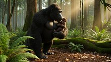 Gorilla Carries Weak Infant