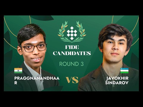 Javokhir Sindarov scores an impressive victory against R Praggnanandhaa in Round 3 of the FIDE Candidates Tournament 2026. A powerful performance with the black pieces in this exciting Candidates battle. #chess #candidates2026 #sindarov #praggnanandhaa