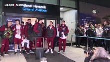 A Milli Futbol Takımı galibiyet sonrası yurda döndü