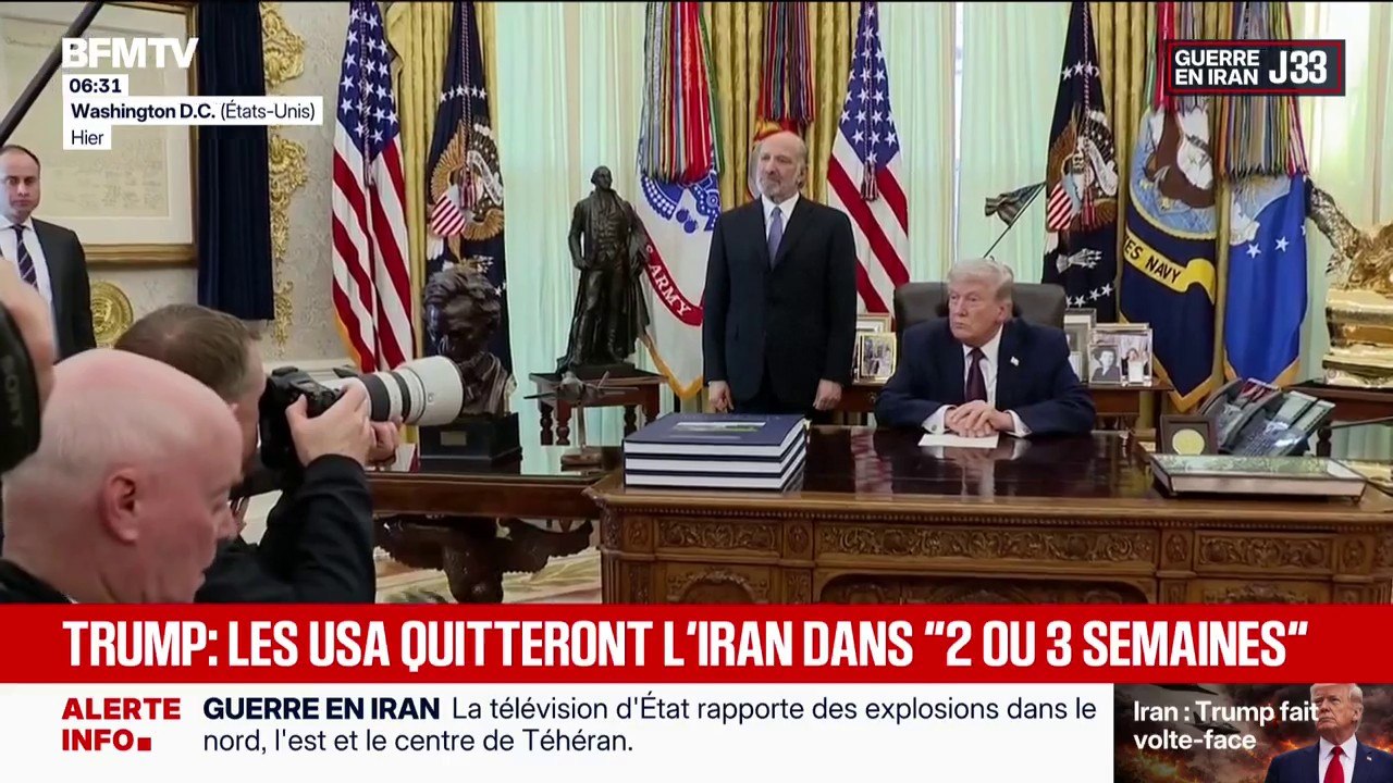 Guerre au Moyen-Orient: Donald Trump assure que les États-Unis quitteront l'Iran dans "deux ou trois semaines"
