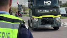Lkw-Fahrer protestieren nahe Paris gegen hohe Spritpreise
