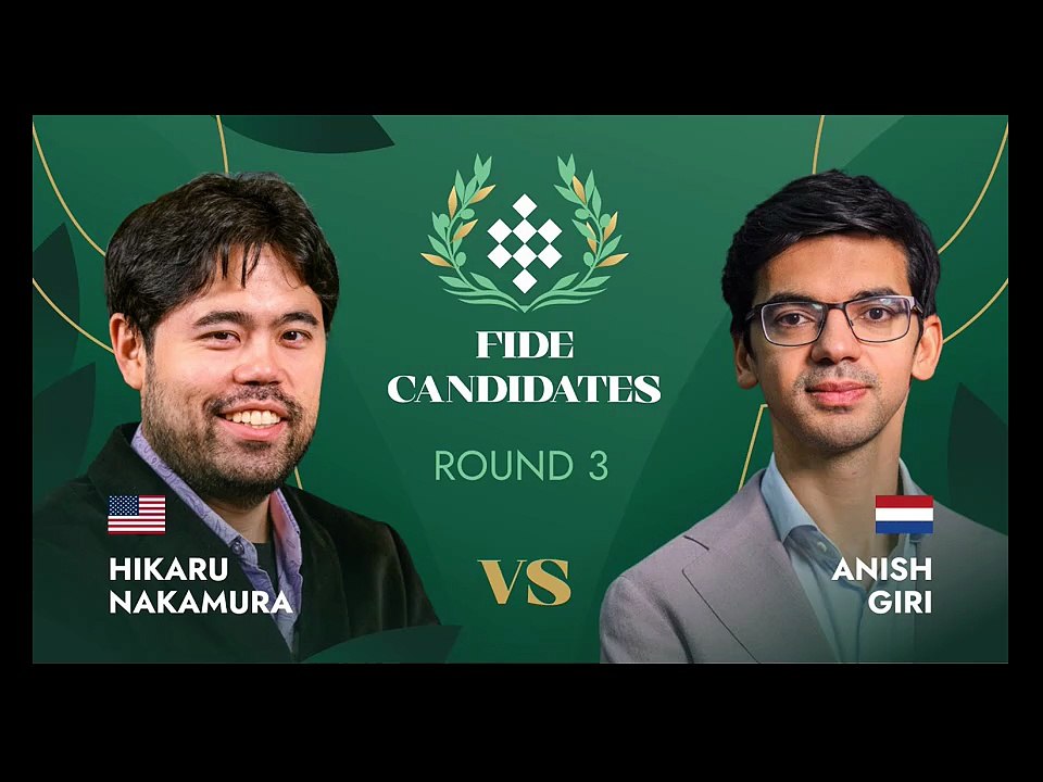 Nakamura vs Giri – a tense Candidates clash!  Hikaru Nakamura faced Anish Giri in Round 3 of the FIDE Candidates Tournament 2026.  A deep strategic battle between two elite players that ultimately ended in a draw.  #chess #candidates2026 #nakamura #anishg
