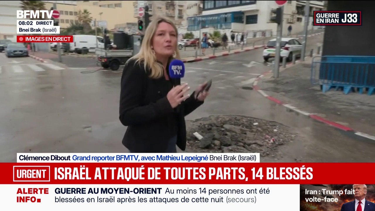 Guerre au Moyen-Orient: l'armée israélienne fait état de tirs de missiles iraniens, au moins 14 blessés