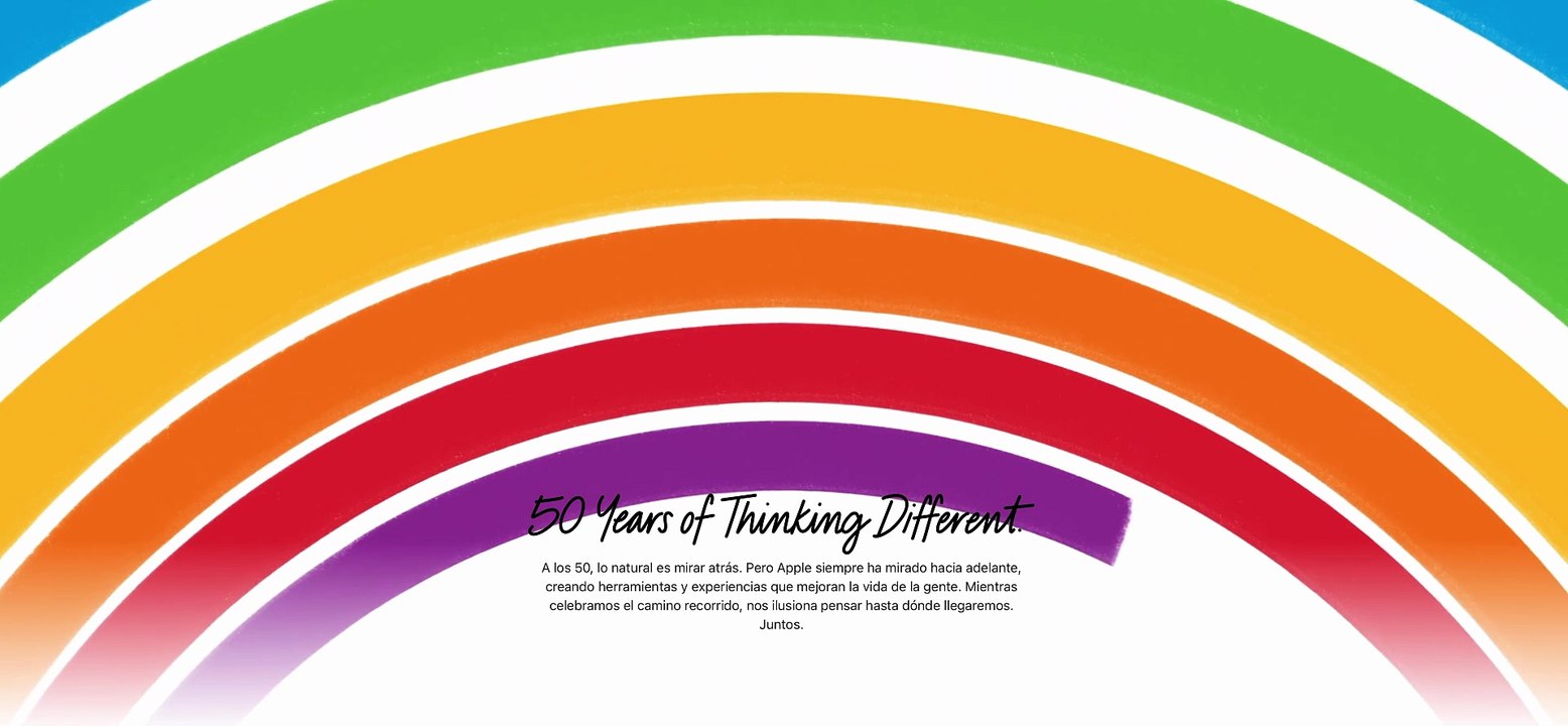 Hace 50 años empezó todo. 50 años pensando diferente. 50 años de Apple.