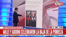 Javier Milei y Manuel Adorni celebraron el bajo índice de pobreza