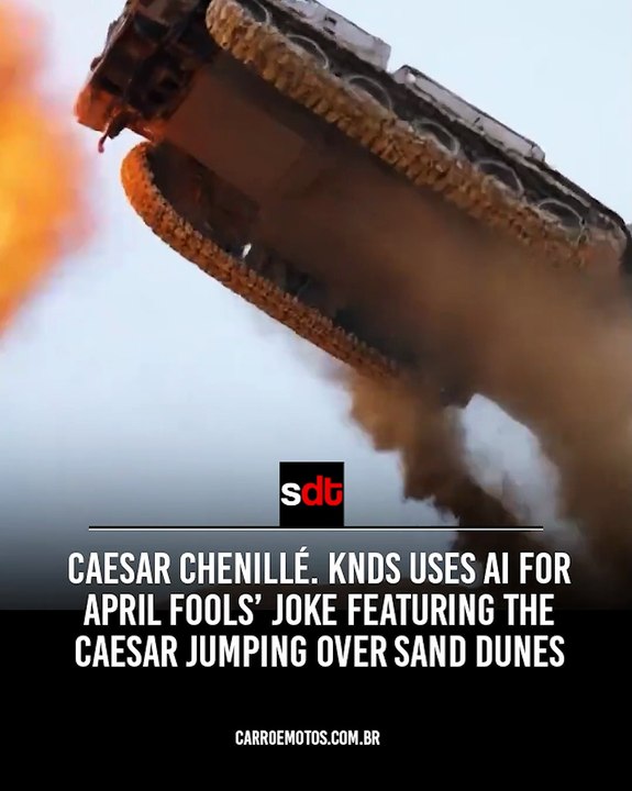 KNDS uses AI for April Fools’ joke featuring the CAESAR jumping over sand dunes