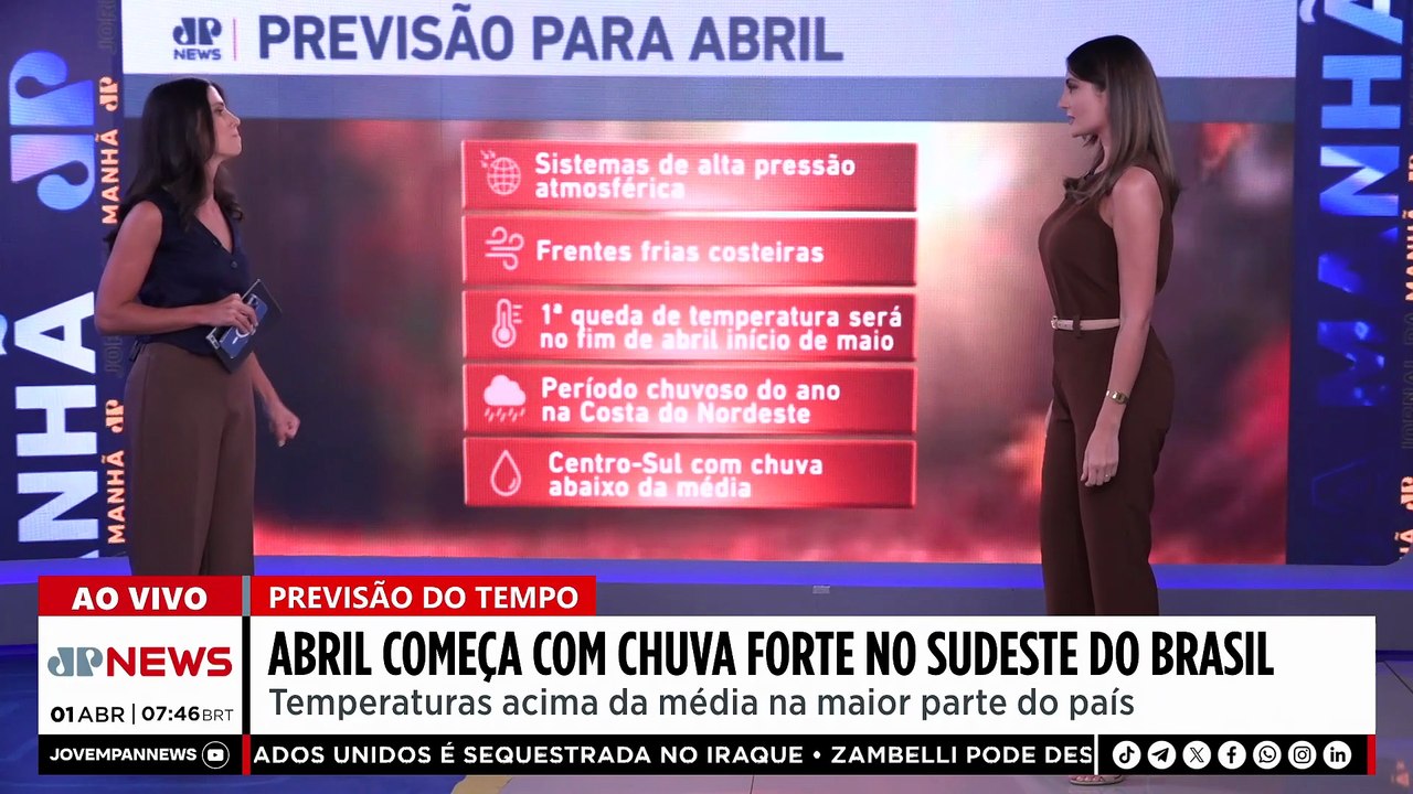 Previsão do Tempo: Sudeste em atenção para temporais nesta quarta (1º)