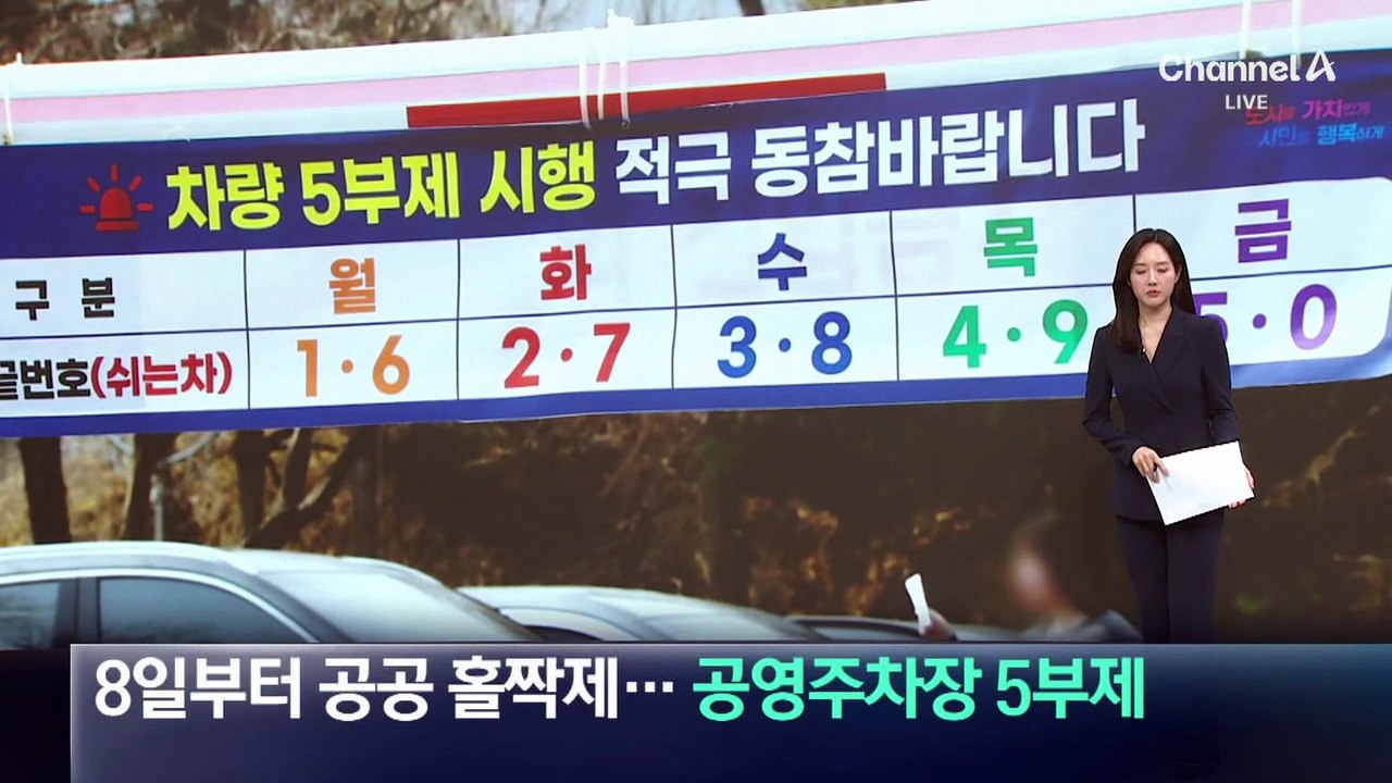 8일부터 공공기관 홀짝제…공영주차장 5부제