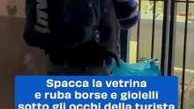 Spacca la vetrina e ruba borse e gioielli sotto gli occhi della turista