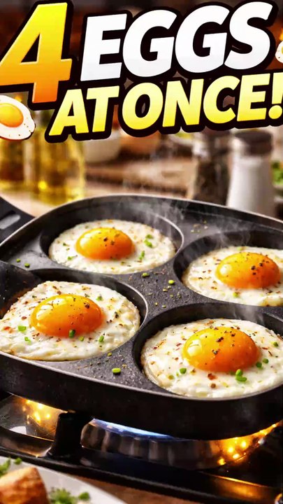 4 Cup Egg Pan – Nonstick Omelette Pancake Pan for Perfect Breakfast Cooking