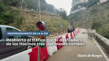 Reabierto en Burgos el tráfico por el desfiladero de los Hocinos tras dos meses cortado por un desprendimiento