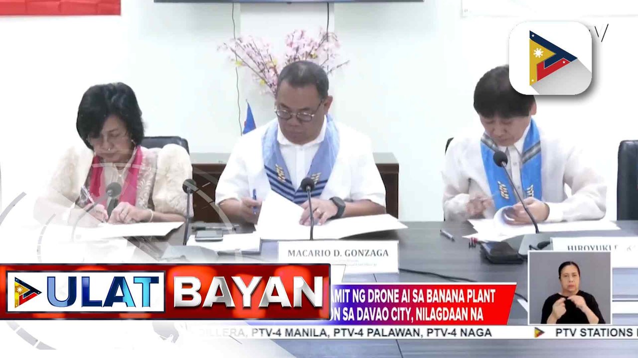 Kasunduan sa pilot testing ng paggamit ng drone AI sa banana plant counting at early disease detection sa Davao City, nilagdaan na | ulat ni Regine Lanuza ng PTV Davao
