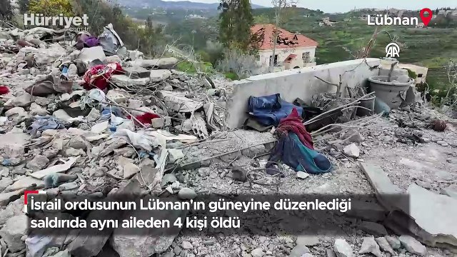 İsrail ordusunun Lübnan'ın güneyine düzenlediği saldırıda aynı aileden 4 kişi öldü