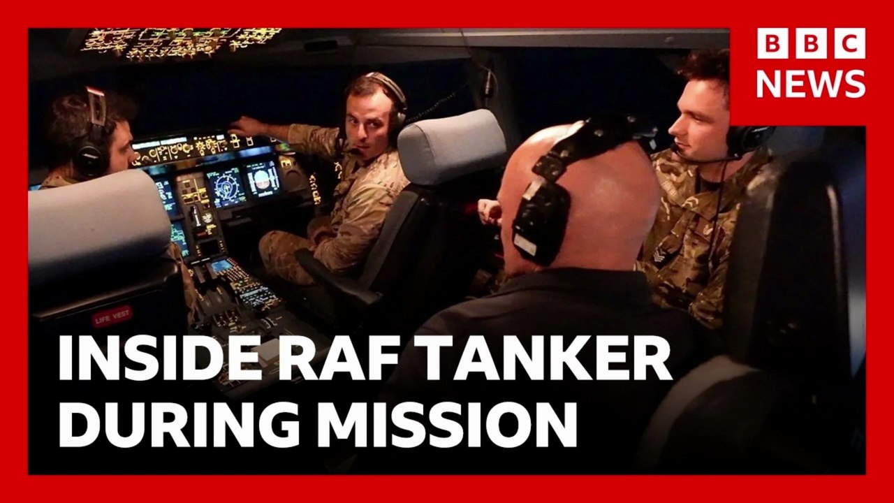 Inside RAF Refuelling Tanker During Mission Against Iranian Drones | Real Military Footage