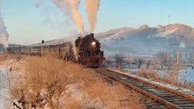 Powerful Steam Train in Snow ❄️