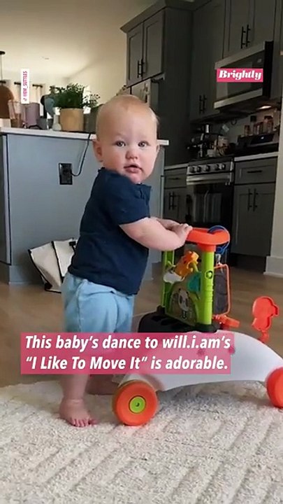 Baby has the cutest dance to 'I Like to Move It'