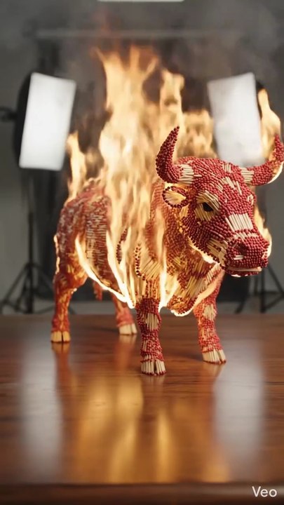 50,000 Matchsticks vs One Flame! 🔥 Red Bull Art 🐂 #shorts