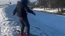 Girl Stands Up While Sledding and Breaks Her Ankle