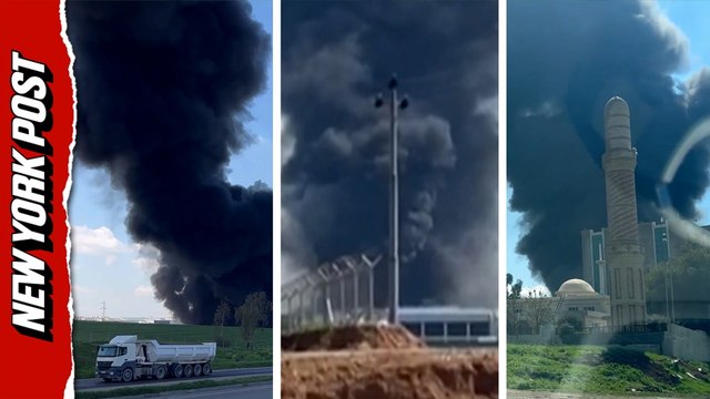 Smoke billows from British oil facilities in northern Iraq after Iranian drone strike