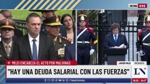 Javier Milei en el acto de Malvinas