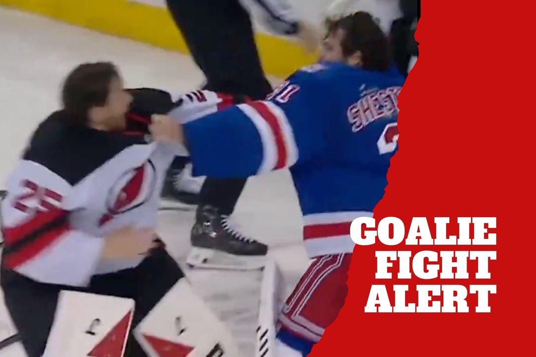 Igor Shesterkin and Jacob Markstrom drop gloves in rare goalie fight