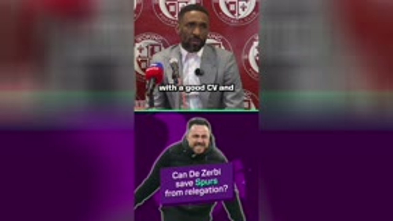 De Zerbi 'good enough' to keep Tottenham up - Defoe