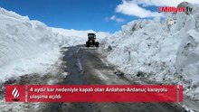 4 aydır kar nedeniyle kapalı olan Ardahan-Ardanuç kara yolu ulaşıma açıldı