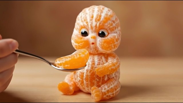 Cute or Creepy? 🍓 AI Fruit Babies Eating Real Fruit (ASMR)